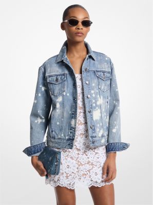 Hand-Splattered Denim Trucker Jacket