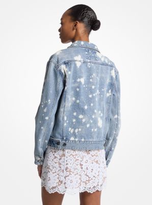 Hand-Splattered Denim Trucker Jacket image number 1