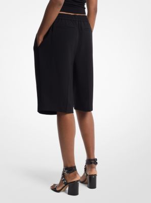 Textured Crepe Bermuda Track Shorts image number 1