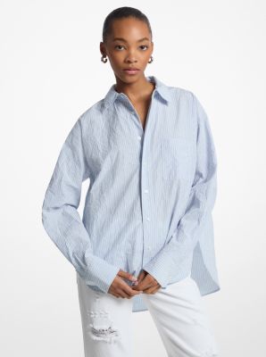 Striped Crushed Cotton Poplin Shirt image number 0