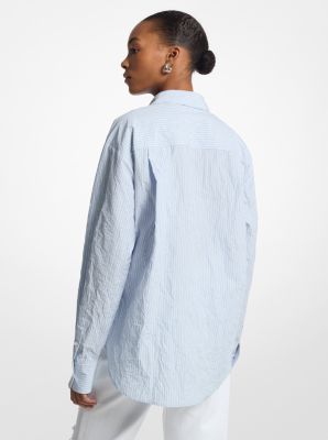 Striped Crushed Cotton Poplin Shirt image number 1