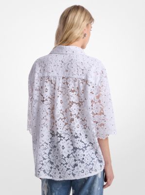 Studded Corded Floral Lace Shirt