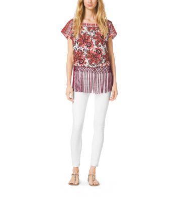 Michael kors shop paisley crepe blouse