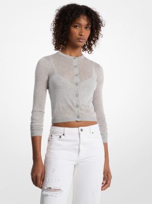 Tencel Blend Cropped Cardigan and Bra Top image number 0