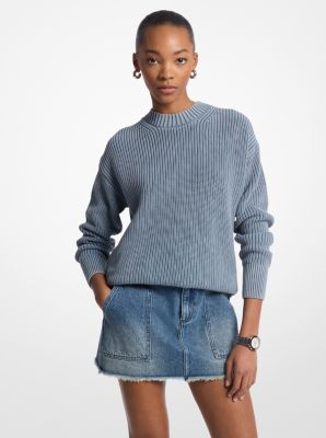 Ribbed Cotton Crewneck Sweater image number 0