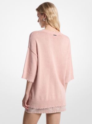 Pullover in misto cotone tinto in capo e cashmere effetto consumato image number 1