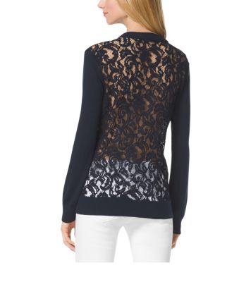 Cardigan with lace back best sale