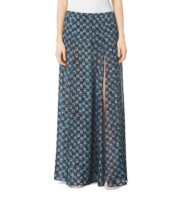 Leaf Print Maxi Skirt Michael Kors Canada