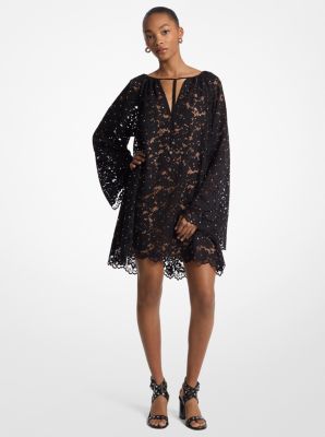 Studded Corded Floral Lace V-Neck Dress image number 0