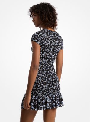 Floral Print Stretch Matte Jersey Dress image number 1