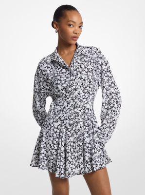 Floral Print Satin Back Crepe Shirtdress image number 0