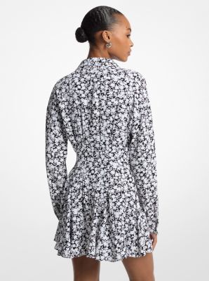 Floral Print Satin Back Crepe Shirtdress image number 1