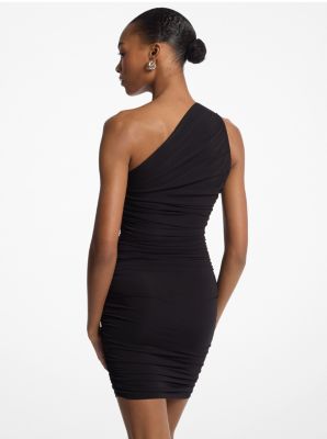 Ruched Stretch Matte Jersey One Shoulder Dress image number 1