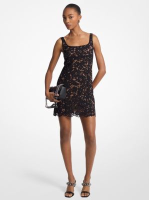 Studded Corded Floral Lace Mini Dress image number 0