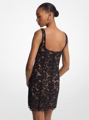 Studded Corded Floral Lace Mini Dress image number 1