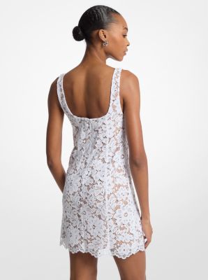 Studded Corded Floral Lace Mini Dress