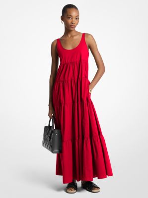 Vestido en capas de algodón elástico