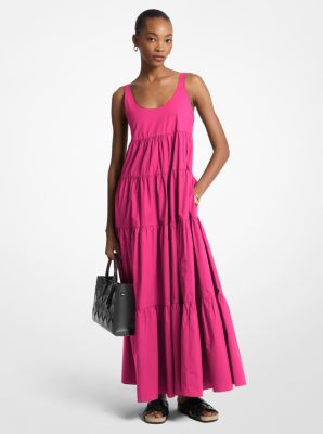 Vestido en capas de algodón elástico
