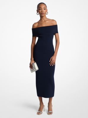 Stretch Knit Over-The-Shoulder Dress image number 0