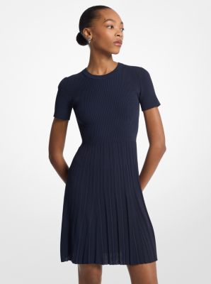 Ribbed Knit Short-Sleeve Dress image number 0