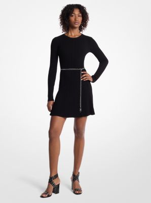 Stretch Knit Belted Dress image number 0