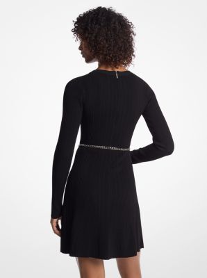 Stretch Knit Belted Dress image number 1