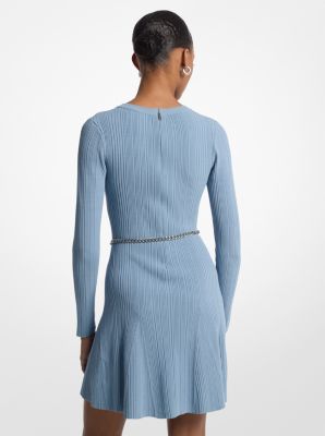 Stretch Knit Belted Dress image number 1