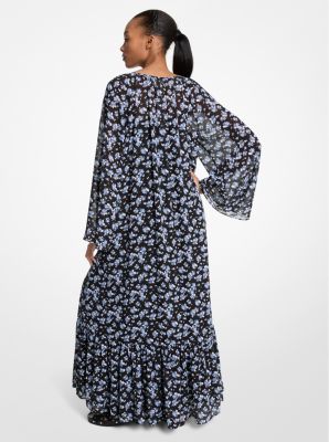 Belted Floral Georgette Maxi Dress image number 1