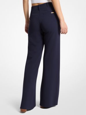 Pantalones de crep&eacute; de neopreno con corte recto