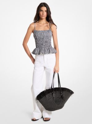 Gingham Cotton Smocked Top