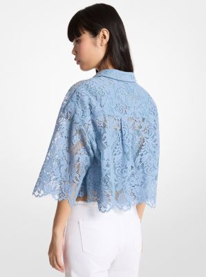 Corded Floral Lace Cropped Blouse