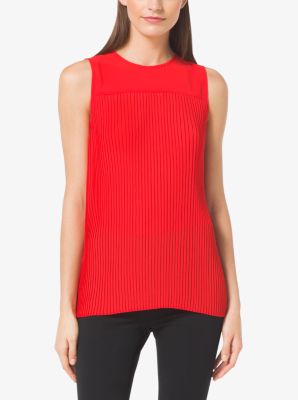 Michael Kors Collection - Optic White Cross Neck Tank