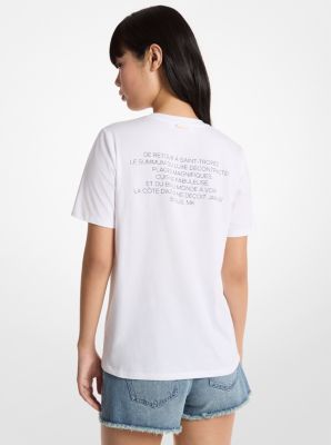 Camiseta Saint-Tropez de algod&oacute;n in BLANCO | Michael Kors