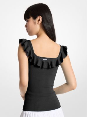 Camiseta de viscosa el&aacute;stica con volantes