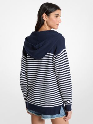 Striped Wool Lace-Up Hoodie