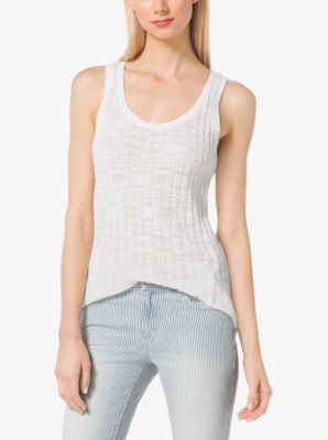 Ribbed Cotton-Blend Tank image number 0