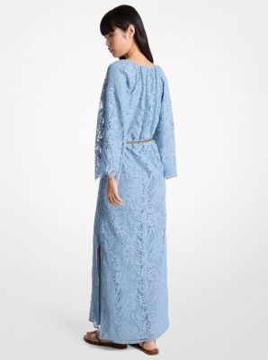 Caftan en dentelle cord&eacute;e fleurie in CHAMBRAY | Michael Kors