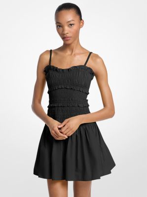 Gesmoktes Tanktopkleid aus Baumwoll-Popeline