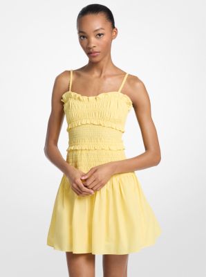 Smocked Cotton Poplin Tank Dress