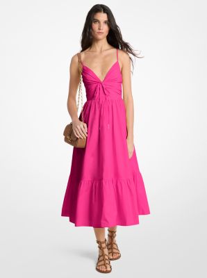 MK Midikleid Aus Baumwoll-Popeline - Rosa