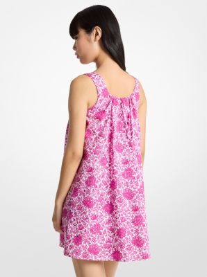 Minikleid aus Baumwoll-Popeline mit Blumenmuster