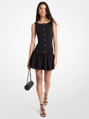 MK Doubleface-Kleid Aus Krepp Mit Tiefer Taille - Schwarz