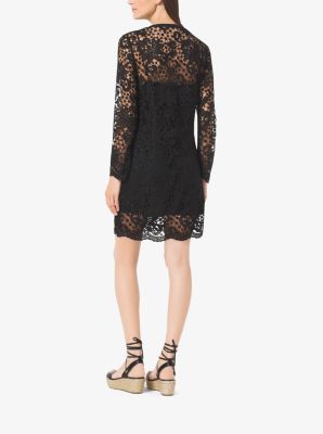 Lace-Up Lace Tunic Dress