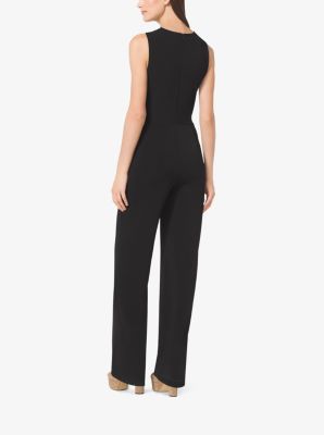 Michael Kors Studded Stretch-Jersey Jumpsuit in Black Polyester