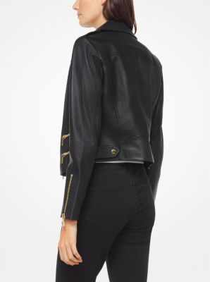 Michael kors best sale patent leather jacket