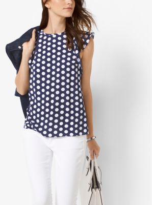 michael kors polka dot blouse