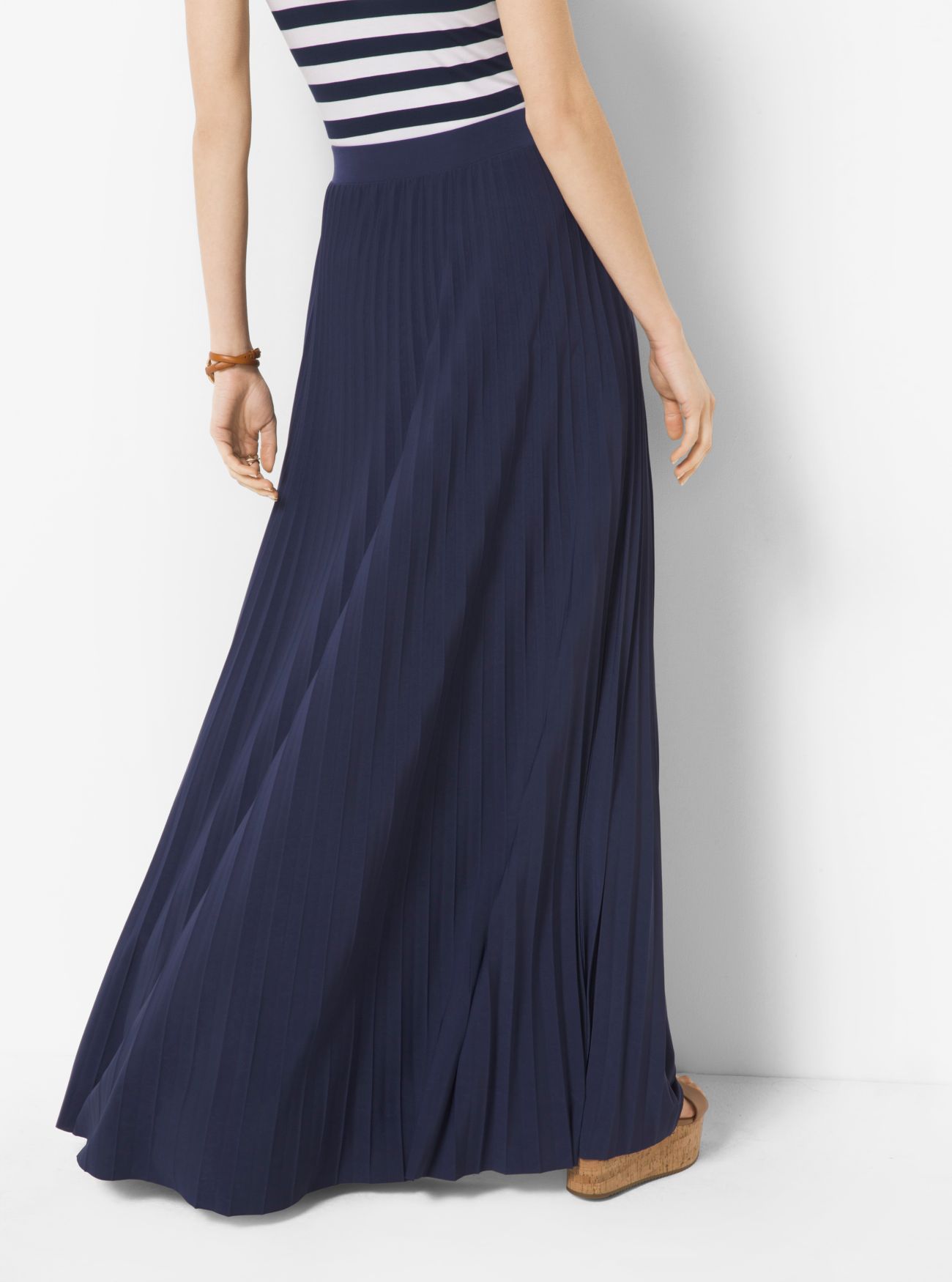 Pleated Jersey Maxi Skirt Michael Kors