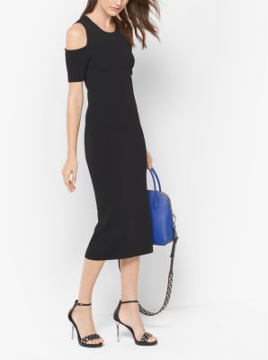 michael kors black midi dress