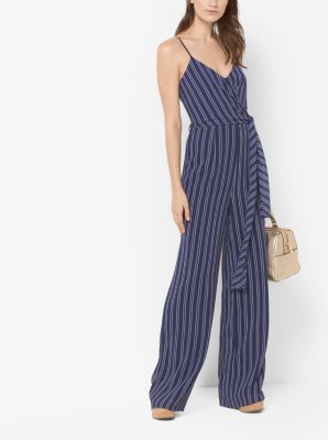 Striped Tie Waist Jumpsuit Michael Kors Canada