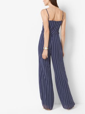 Striped Tie Waist Jumpsuit Michael Kors Canada